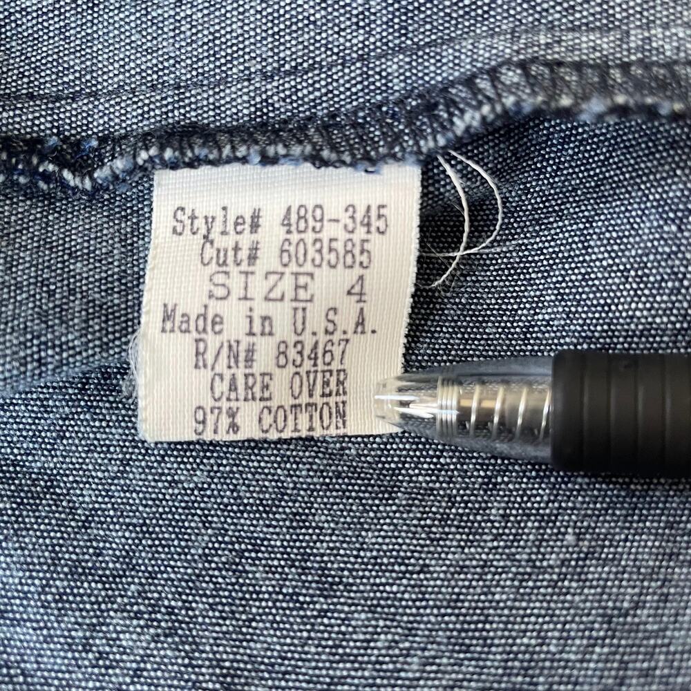 Vintage 1990s Cache Jean Jacket Beaded Fringe Lace Up Southwest 4 EUC - Picture 11 of 13